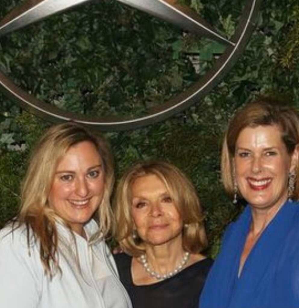 Robyn Foyster and Deborah Thomas with Carla Zampatti at Fashion Week