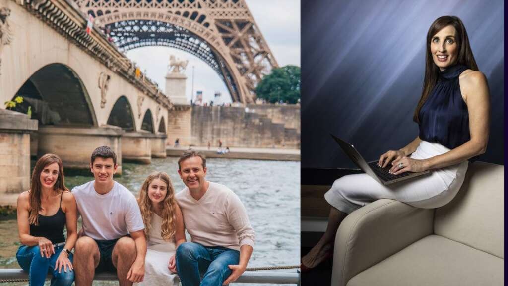 Janice Elsley and her family in Paris